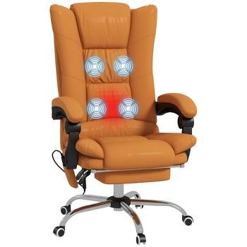Vinsetto Vibration Massage Office Chair with Heat, Adjustable Height, High Back, Armrest, Footrest, PU Leather Comfy Computer Chair