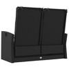 Garden Bench Black PE rattan 2 Seater Garden Bench Rectangular - 4 of 4