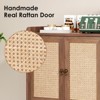 FURNIinspire Utility Storage Cabinets Storage Cabinet With Rattan Door, Sideboard Buffet Cabinet With Storage, Light Brown, 15"*26.4"*30" - 4 of 4