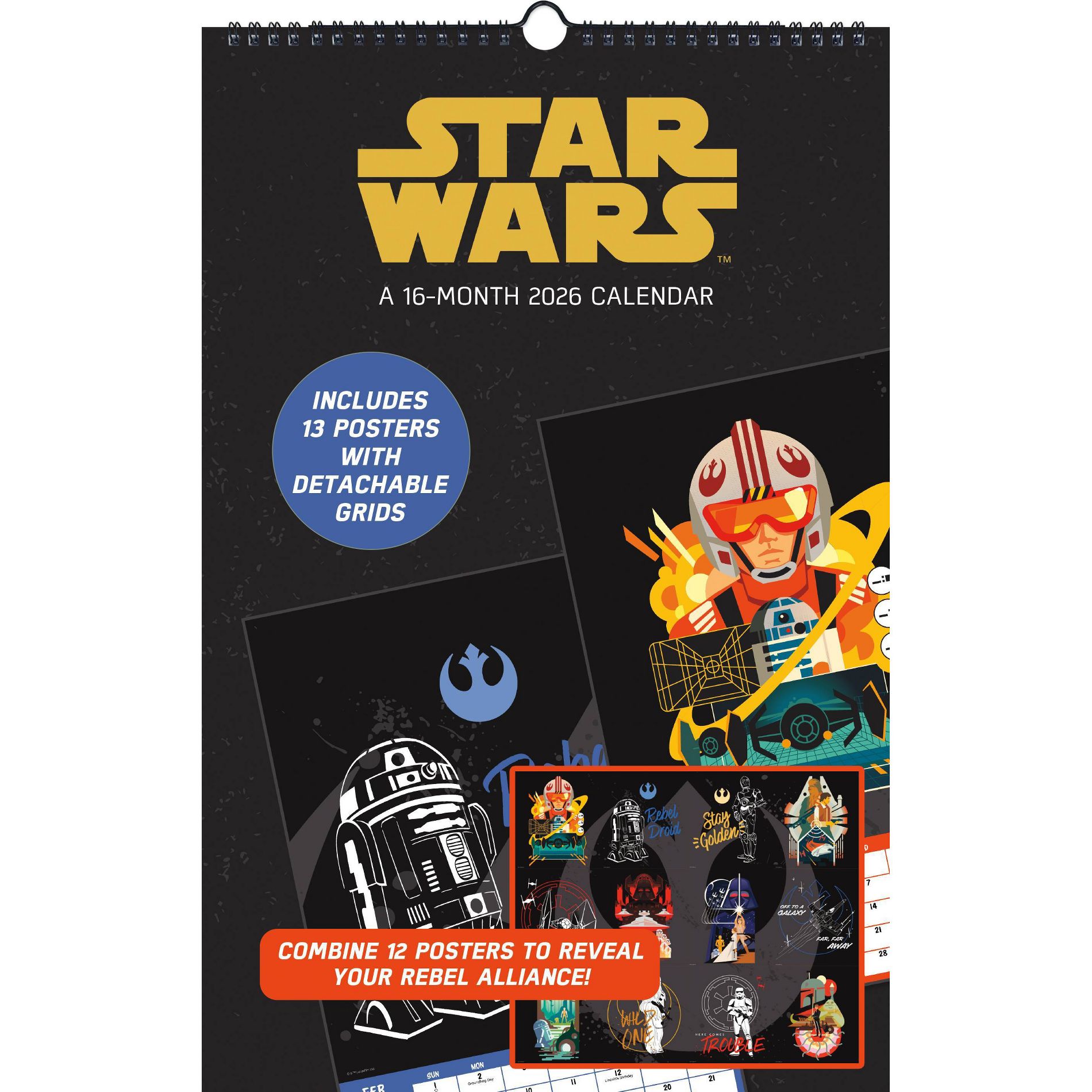 Star Wars 2026 11"x17.2" Oversized Calendar