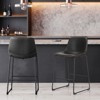 Etelifrank Set of 2 Bar Stools, 26 Inch Height - Leather Upholstery, - 3 of 4