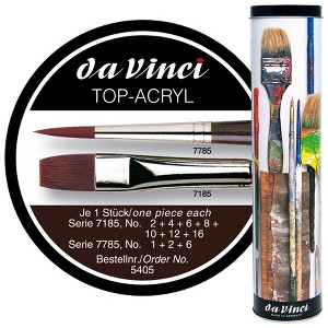 da Vinci TOP-ACRYL Red-Brown Brushes, Synthetic, Oil & Acrylic, 10 Brush Set in Gift Tin - 1 of 2