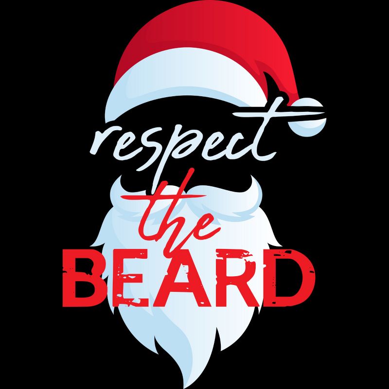 Men's Design By Humans respect the beard santa claus funny christmas By iLCreative T-Shirt, 2 of 5