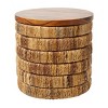 Olivia & May Seagrass Handmade Linear Wrapped Accent Table: Teak Wood, No Assembly Required - 4 of 4