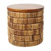 Olivia & May Seagrass Handmade Linear Wrapped Accent Table: Teak Wood, No Assembly Required - image 4 of 4