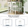 3-Piece Dining Set Rectangular, Farmhouse Dining Set With 2 Chairs For Small Places, 48" Rectangular Wood Bar Height Dining Set-Cuddlewood - 3 of 4