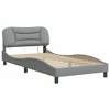 vidaXL Twin XL Bed Frame-Modern Light Gray, LED Lights, 39.4"x79.9", Durable Fabric, Plywood Support, Stylish Bedroom Furniture - 2 of 4