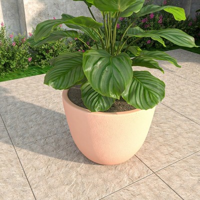 Terracotta 13.6" Tapered Round Planter with Drainage Holes
