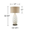 Possini Euro Design Mid Century Coastal Table Lamp with USB and AC Power Outlet Workstation Charging Base 32.75" Tall White Ceramic Living Room - 4 of 4