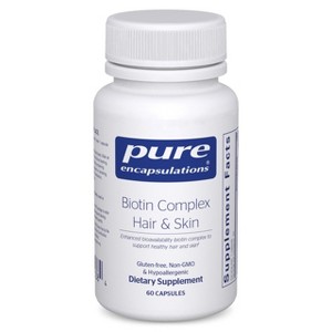 Pure Encapsulations Biotin Complex Hair & Skin - Biotin Complex for Healthy Hair and Skin Support - 60 Capsules - 1 of 4
