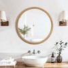 LuxenHome Bamboo Frame Round Accent and Vanity Wall Mirror Brown - 3 of 4
