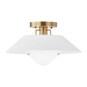 Troy Lighting Otto 1 - Light Flush Mount in  Patina Brass - 1 of 1