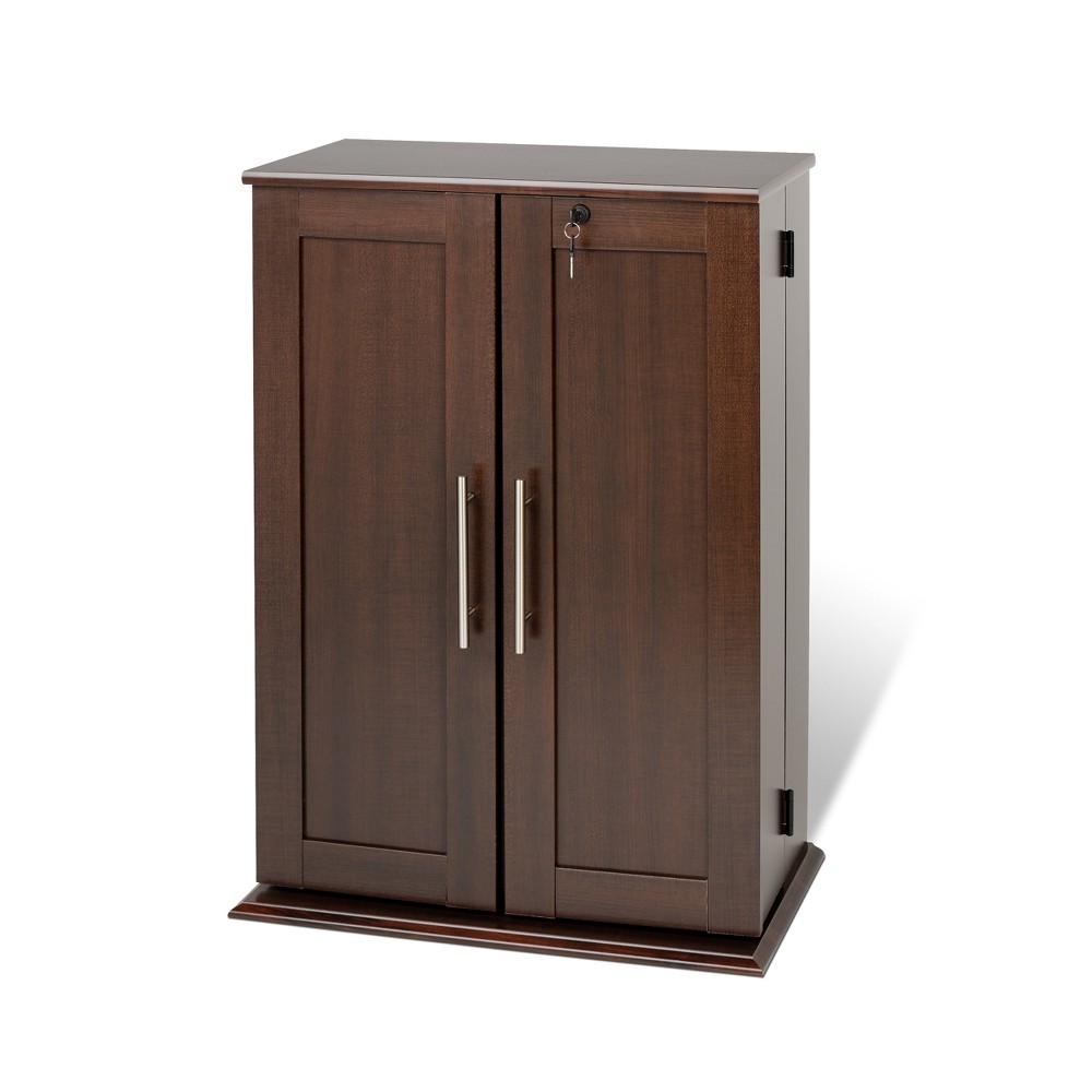 Photos - Display Cabinet / Bookcase Locking Media Storage Cabinet with Shaker Doors Espresso Brown - Prepac