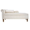 Zeus & Ruta Modern Upholstered Rolled Arm Chaise Lounge, Indoor Sofa, Velvet Lounge Chair with Storage & Pillow - 2 of 4