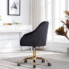 Velvet Swivel Office Chair with Wheels, Comfortable Home Desk Chair with Gold Metal Base for Study or Office – The Pop Home - 2 of 4