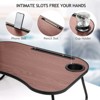 FONTOI Laptop Desk, Folding Desk, Portable Stand Desk for Bedrooms, Dormitories, for Studying & Entertainment, Brown, 15.8"*10"*23.8" - 4 of 4