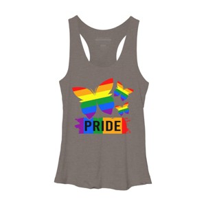 Adult Design By Humans Rainbow Butterflies Rainbow Pride By dnlribeiro88 Racerback Tank Top - 1 of 2