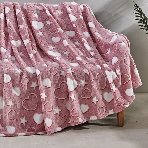 Full/queen Microlight Plush Blanket Pink : Target