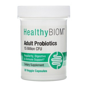 HealthyBiom Adult Probiotics, 15 Billion CFU, 30 Veggie Capsules - 1 of 3