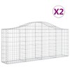 vidaXL Galvanized Iron Arched Gabion Basket, Decorative and Sound-Insulating Garden Barrier with Durable Construction and Wide Application, Silver - 2 of 4