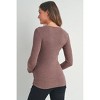 Hello Miz Women's Ribbed Long Sleeve Round Neck Maternity Nursing Top - 3 of 4