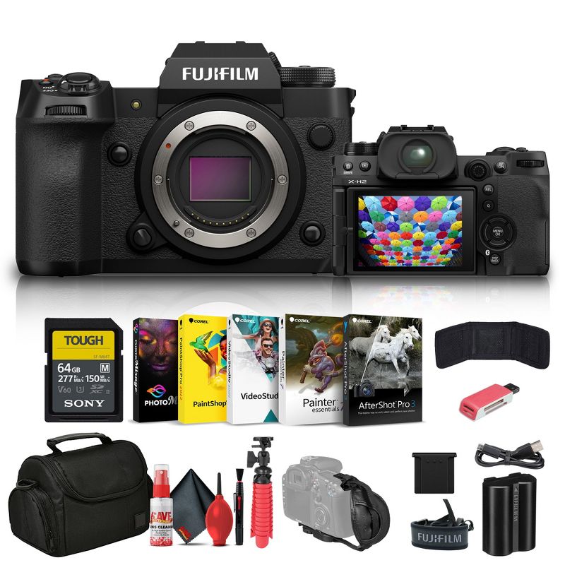 FUJIFILM X-H2 Mirrorless Camera (16757045) + 64GB Memory Card + Bag + More, 1 of 5