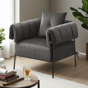 Upholstered Comfy Reading Chair, Modern Velvet Accent Chair with Soft Cushion - 1 of 4
