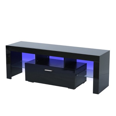 Syemin TV Stands and Consoles Fashionable TV Stand Cabinet Perfect for Stylish Living Rooms blends Style Function, Black, 56"*18"*5.8"