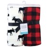 Hudson Baby Infant Boy Silky Plush Blanket, Buffalo Plaid Moose, 30x36 inches - 2 of 2