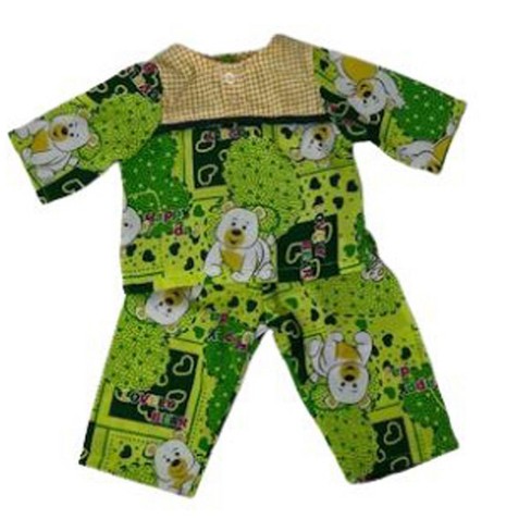 Doll Clothes Superstore Green Bear Pajamas Fit 18 Inch Girl Dolls Like American Girl Our Generation My Life Dolls