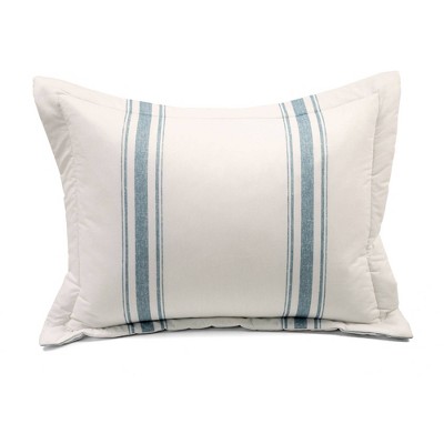 Lush Decor Lush Décor 3pc California King Farmhouse Stripe Reversible Oversized Comforter Set Blue: Year-Round Quilted Bedding Sets with Shams — фото 7