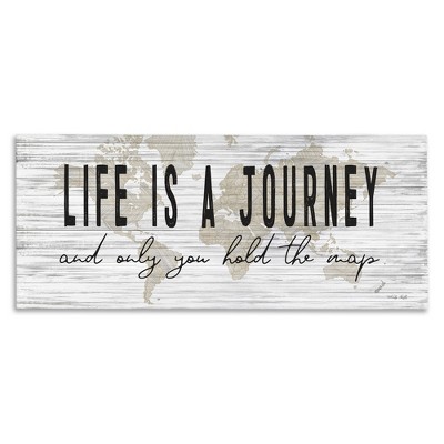 Stupell Industries Life Is a Journey Rustic World Map, 30" x 13"