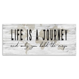 Stupell Industries Life Is a Journey Rustic World Map, 30" x 13" - 1 of 4