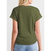 Women's Summer Short Sleeve Side Ruched Crew Neck T-Shirt Casual Knit Basic Tops - 2 of 4