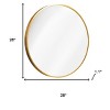 HomeRoots 28" Gold Aluminum Round Framed Accent Mirror - 3 of 4