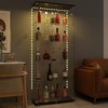 Racxily Tempered Glass Display Cabinet, Wine Cabinet, Storage Cabinet, File Cabinet with LED, Lock on Door, Tempered Glass Top, Casters at Bottom - 2 of 4