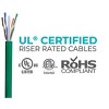 Monoprice Cat6 Ethernet Bulk Cable - Network Internet Cord - Solid, 500Mhz, UTP, CMR, Riser Rated,  Pure Bare Copper Wire, 23AWG, 1000ft, Green - 3 of 4