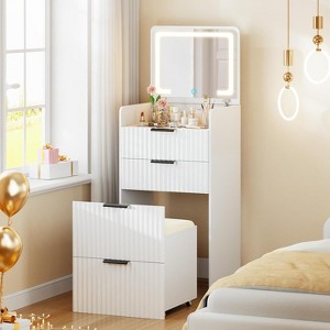 Vlsrka 3-in-1 Vanity Desk with Flip Top Mirror and Lights - 1 of 3