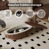 GDFStudio Kahlii Modern Wooden Oval Fluted Coffee Table with Hidden Storage - 4 of 4