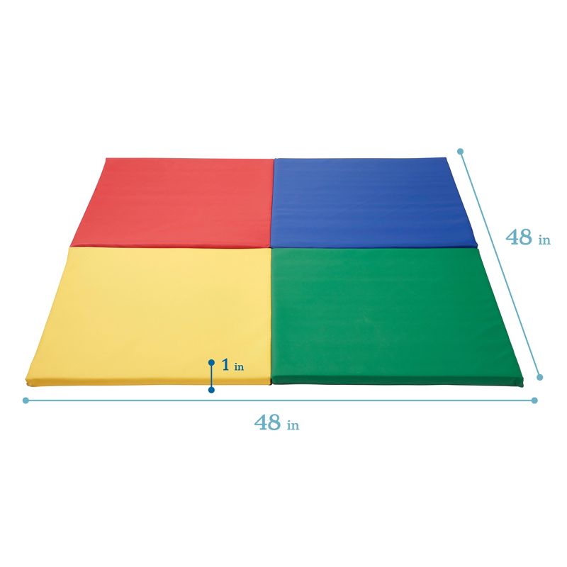 ECR4Kids SoftZone Quad Fold-N-Go Activity Mat, Colorful Toddler Tummy Time Foam Mat, 3 of 14
