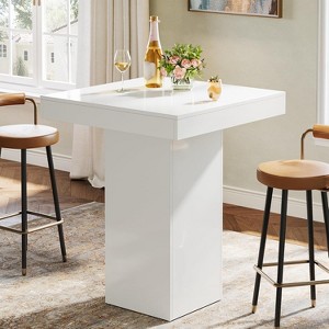 Tribesigns 31.5"Square Bar Table, Modern Counter Height Pub Cocktail Tables for Dining Room, Tavern, Coffee Corner, Party, White - 1 of 4
