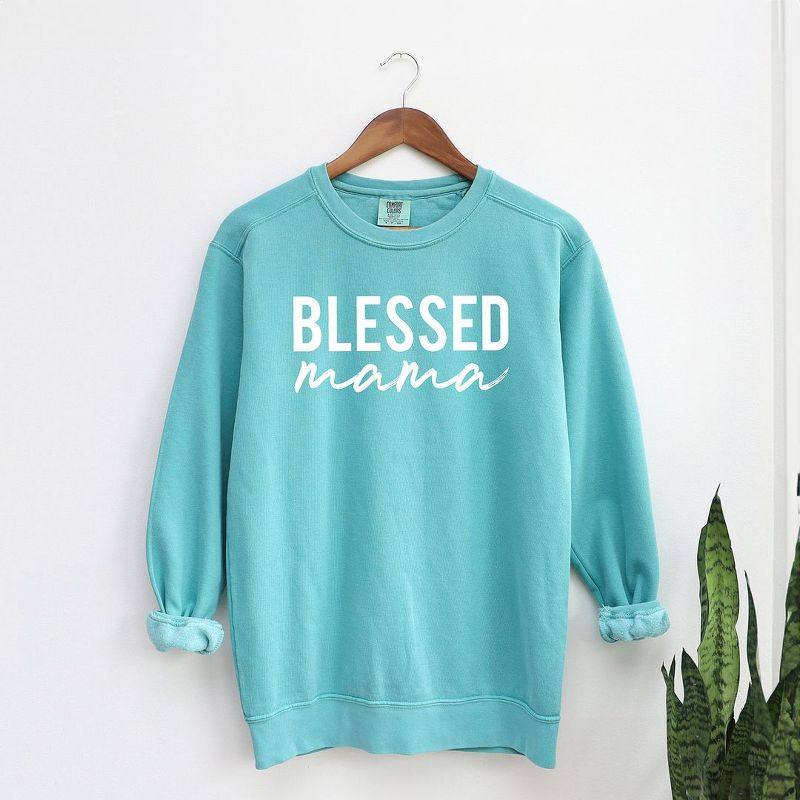 Simply Sage Market Women's Garment Dyed Graphic Sweatshirt Blessed Mama, 3 of 4