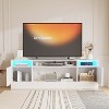 Modern Wihte TV Stand for TVs Up to 75", Entertainment Center with Lgb Light and Storage Cabinet - 3 of 4