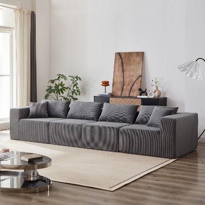 NicBex Couches for Living Room Modular L-Shaped Sectional Sofa Luxury Floor Couch Chenille Fabric Upholstered Sofa, 5 PC Free Combination