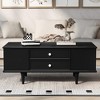 ORRD 47" Modern Wood Coffee Table w/4 Drawers, Hidden Storage, Metal Handles & Solid Wood Legs - 3 of 4