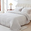 Hachikiko White Ruffled Quilt Set,Romantic Quilted Bedspread with Shams,Full Sizes - 2 of 4