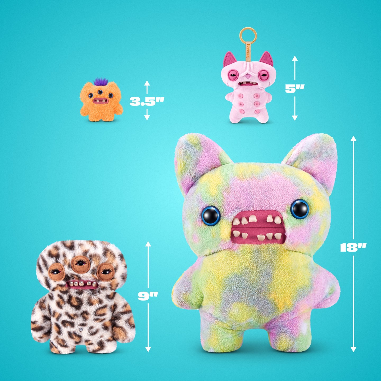Детские мягкие игрушки Fuggler Alley Cats Keyring Charms 5" — фото 8