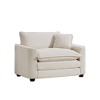 Light Beige Corduroy Fabric, Comfortable Single Accent Chair Deep Seat Sofa With One Pillow - 3 of 4