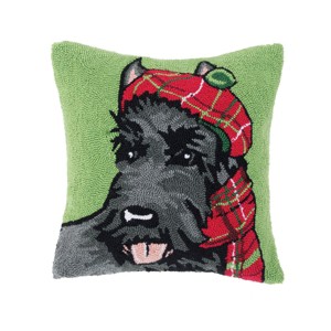 C&F Home 18" Scottish Terrier Dog Puppy Christmas Hooked Accent Throw Pillow - 1 of 4