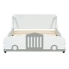 Car Bed for Kids, Wood Platform Bed with Wheels, Headboard and Footboard, Race Car Bed Frame for Boys Girls - 4 of 4